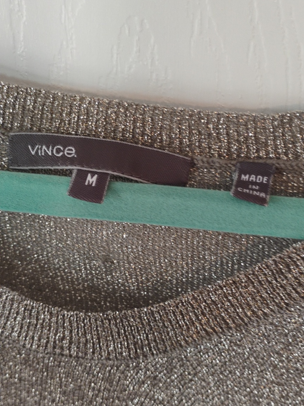 Vince Bronze Metallic Sheer Lightweight Pullover Top Size Medium - Picture 3 of 9